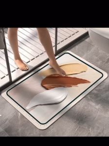 พรมเช็ดเท้ากันลื่น พรมห้องน้ำขนาด 80*50ซม.ขนาด 80*50ซม.พรมดักฝุ่น พรมปูพื้นในห้องครัวพรมปูพื้น ตกแต่งบ้าน