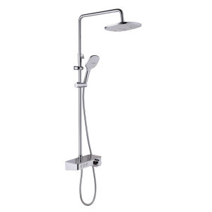 Hotel Style Shower Head Set Button Wall Mounted Shower Bathroom Hardware Modern Minimalist Double Faucet Copper Material