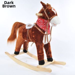 ZHUOLESHI | Nordic Style Musical Educational Wooden Rocking Horse Toy