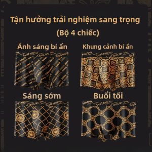 Quần lót nam MiiOW làm bằng vải lụa băng in họa tiết thoáng khí kháng khuẩn