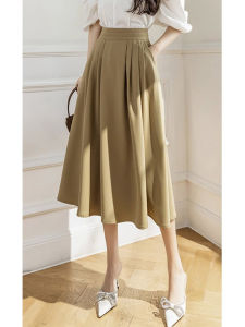 Elegant French Design A-line High-waist Midi Womens Suit Skirt