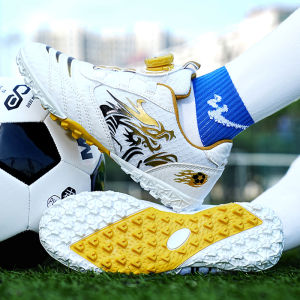 Childrens Football Shoes Training Cleats Anti-slip Wear-resistant Low Top PU Material  Gel Cleats for Artificial Grass