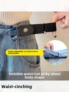 Lazy Womens Jeans Waist Belt Buckle Elastic Waist Adjuster Fashion Accessory for Autumn Winter Loose to Tight Conversion