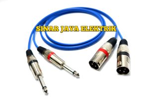 Kabel audio jack 2 xlr/canon male to akai mono kabel kitani tembaga original berkualitas panjang 1m