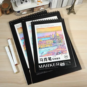 A4/8K Sketchbook for Marker Pens Spiral Bound Marker Pads Thick 120G 40Pages Drawing Paper Art Supplies