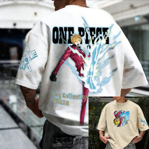 Bandai | 2026 New Mens One Piece Sanji Devil Fruit Blue Flame Graphic T - Shirt Casual Streetwear Sport Festival Anime T - Shirt