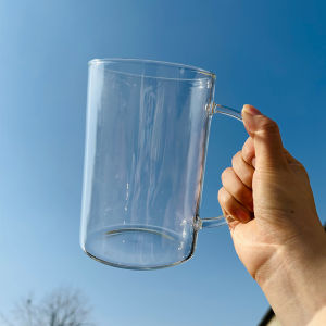 1000ml Large Capacity Glass Cup with Straw for Office Drinking Milk Cup Heat Resistant Dormitory Water Cup Creative Print Design