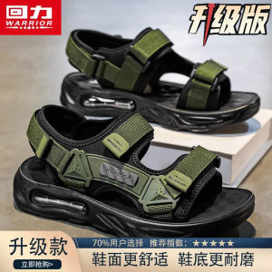 Warrior Mens Sandals Summer Outdoor Wear Shock Absorption Breathable Beach Slippers Black Comfortable Cushioning Slippers