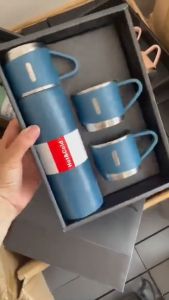 Bình Giữ Nhiệt Cao Cấp 500ML Lõi Inox 304 Tặng Kèm 2 Cốc Cách Nhiệt Fullbox Làm Quà Tặng Sang Trọng