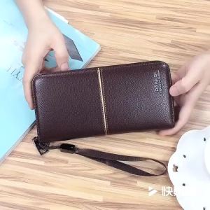 GUANGMANZHI | Mens Business Casual Long Zippered Wallet Large Capacity
