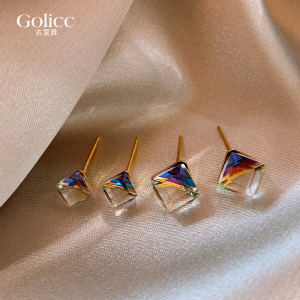 Aurora Crystal Sugar Womens New Fashion Small Exquisite Earrings Lightweight Luxury Sensation Elegant Ear Jewelry