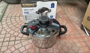 Nồi áp suất đáy từ KORENO thân inox 304 thiết kế an toàn dung tích 5L6L8L nấu bếp từ bếp ga bảo hành chính hãng.
