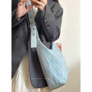 Large Capacity Retro Denim Canvas Commuter Tote Bag Womens Crossbody Shoulder Bag by Chen Mu Home Soft Handbag Tote