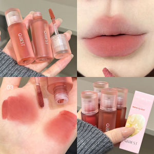 QIBEST Matte Lip Glaze Nude Velvet Liquid Lipstick Chống Thấm Nước Lâu Trôi Màu Đỏ Gợi Cảm Bóng Trang Điểm Môi Bùn Mỹ Phẩm 2.8G