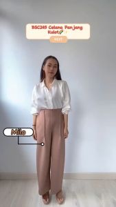 [Basica Moda] 245 Celana Kulot Pants Fashion Wanita Jumbo Syafira Scuba Premium Polos