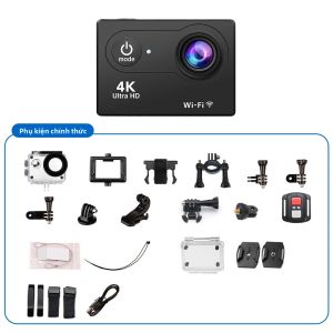 Camera Hành Động Ultra HD 4K 60fps S9R Màn Hình LCD 2 Inch Điều Khiển Từ Xa WiFi Chống Nước 30M Ống Kính 170 Độ Dành Cho Quay Video Thể Thao Ngoài Trời