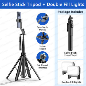 TOKQI | Tripod for Smartphone Light Camera Tripods Stand with Wireless Bluetooth Selfie Stick Bracket with Phone Holder for Vlog/Video