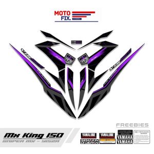 Stiker Striping Decal Body Motor Yamaha  MX King Y15ZR Edisi King Logo Dasar Putih atau Hitam