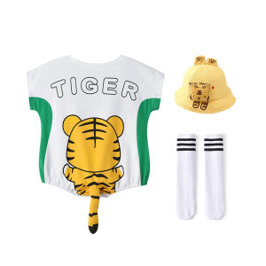 ชุดนอนผ้าฝ้ายแท้แขนสั้นฤดูร้อนสำหรับเด็กชายและเด็กหญิง ชุดนอนผ้าฝ้ายแท้ลายเป็ดสีเหลืองน่ารักสำหรับเด็ก ชุดนอนแบบคลุมท้อง