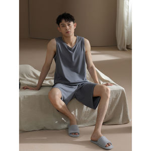 me home wear | Cool Feeling Men Modal Pyjamas Vest and Shorts Set