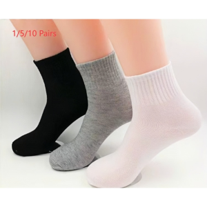 1/5/10 Pairs Mens and womens mid tube white and black anti odor disposable disposable disposable foot bath socks work socks