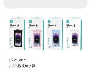 USAMS US-YD011 IP68 Waterproof Phone Bag 6.7 Inch Transparent Swimming Case with Lanyard for Mobile Phones