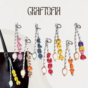 CRAFTOFIA Custom Name Puffy Cloud Letters Paracord Keychain/ Giveaways I Premium 3D Printed PLA
