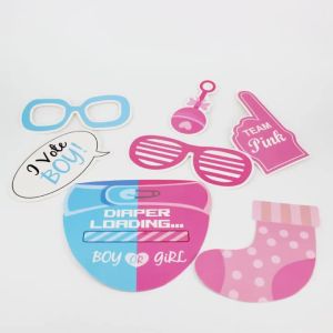 30 Chiếc Giới Tính Tiết Lộ Bộ Đạo Cụ Chụp Hình Màu Xanh/Hồng Cầm Tay Giấy Trang Trí Cho Bé Tắm Sinh Nhật Photobooth Phụ Kiện