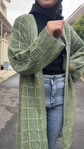 Outer Long Cardy Rajut Jaring Furka / Fishnet Outer