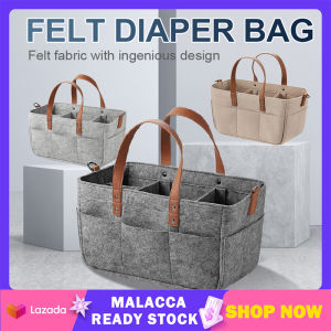 Baby Felt Diaper Bag Foldable Felt Storage Bag Baby Travel Organizer Basket Maternity Mommy Bag Tote Bag Hanging Nappy Diaper Bag Diaper Bayi