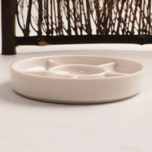 Imitation Porcelain Round Palette with Lid Multifunctional White Paint Tray Acrylic & Watercolor Artist Supplies
