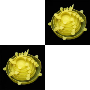Bộ 6/12 Nắp Đậy Silicon Tái Sử Dụng Phù Hợp Với Lon Và Đồ Ăn Dụng Cụ Giữ Tươi Thực Phẩm Nhà Bếp Phụ Kiện