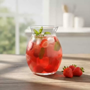 Ly Thủy Tinh Bầu Dục 600ml Miệng Rộng Đựng Nước Trái Cây Sinh Tố