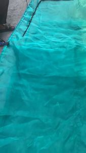 Keramba Ikan Kotak Waring Kasa Hijau dengan Sekat Tengah Plus Tutup Resleting Ukuran 2x1x1