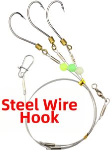 Anti-Tangle White Nut Hook 3 Hooks Fishing Gear for Ocean Boat Fishing Balance Support Far Casting Fishing Line Not Entangled