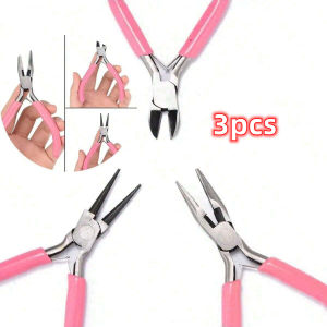4/3/1pcs Iron Jewelry Pliers Tool Kit Includes Needle Round Wire Cutter And Curved Nose Pliers For Jewelry Beading Repair