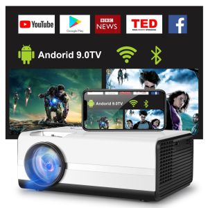 XGODY T01 Smart Projector 6000 Lumens Ultra HD 4K Wifi Theater Bluetooth Portable Projector for Home Theater Support Android Screen Mirroring Sync Display Free Shipping