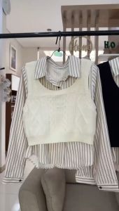 KEMEJA KATUN GARIS PLUS ROMPI BUS