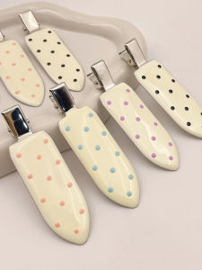 กิ๊บติดผมรูปปากเป็ดสุดน่ารัก สไตล์เกาหลี ไม่มีรอยต่อ ไม่มีรอยต่อ ทรงเรขาคณิต กิ๊บติดผมลายจุดสีสันสดใส สำหรับผู้หญิง