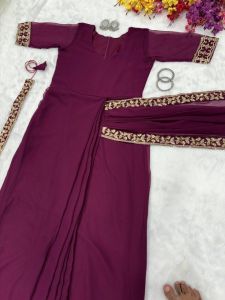 MK1238 SAREE READY TO WARE -A New Trending Embroidery Lace Gown Saree