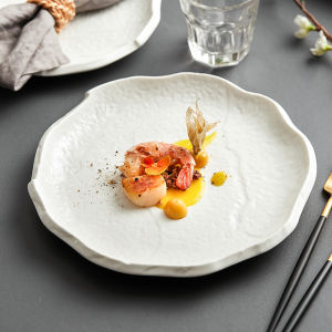 ZEROKY CLAN | White High-end Luxury Western Steak Dinner Plate Home Japanese Ceramic Hotel Dinnerware
