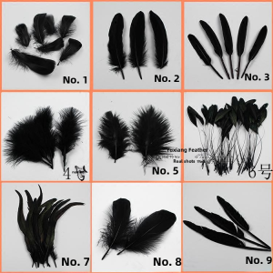 9 Styles DIY Jewelry Accessories Materials Feathers Black Feathers Craft Decorative Feathers Turkey Goose Feathers