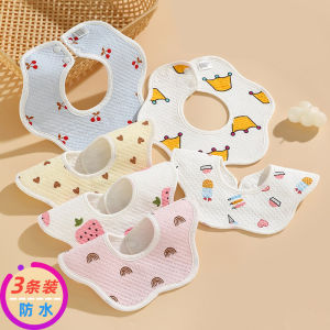 Pure Cotton Muslin Baby Bibs Saliva Towels Necktie Style Anti-Vomiting for Boys Girls Newborn to 3 Years Old Waterproof