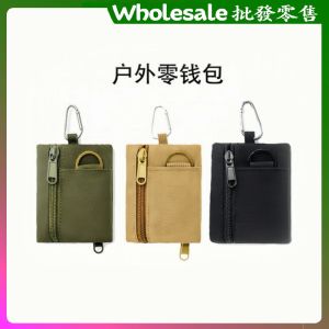 Mini Canvas Zipper Wallet Outdoor Sports Storage Bag Youth Hanging Purse Card Holder Creative Festival Gift