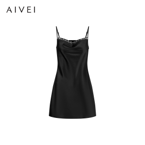 AIVEI | Spring/Summer Rhinestone Dress Black Elegant Party Strap Dress