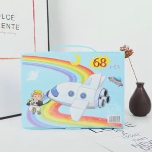 WMEDIA Set Alat Tulis Anak Krayon & Pastel Warna Warni 68 Pcs / Set Crayon 68 Pcs