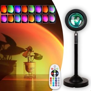 Sunset Projection Light Remote Control 16 Color Ambient Night Light Bedroom Decoration Background Wall Photography Props