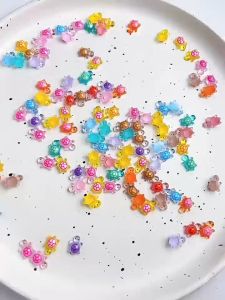 100 PCS ส่องสว่างเต่าเล็บชิ้นไฟกลางคืนเต่าเล็บสติกเกอร์เต่าสก์ท็อปเครื่องประดับ ทําเอง เรซิ่นอุปกรณ์เสริม