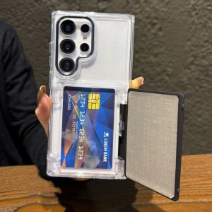 For Samsung Galaxy S26 Ultra S24 S25 Plus S23 S22 Wallet Clear Phone Case With Credit Card Holder For Samsung Galaxy S25 Ultra