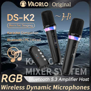 Karaoke Companion Wireless Microphone Dynamic Bluetooth 5.3 DSP Mixer System Machine RGB Colorful Light 3.5mm AUX Amplifier Host